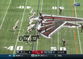 Falcons force their FIFTH turnover on strip-sack of Carr