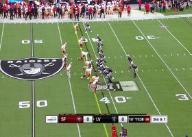 Aidan O'Connell's first preseason pass goes for 15-yard gain to Tre Tucker