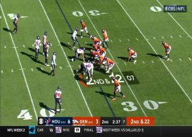 Javonte Williams caps 17-yard run with ambitious hurdle