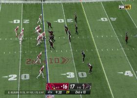 Trey McBride twists perfectly to grab Blough's 14-yard back-shoulder pass
