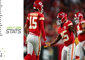 Numbers behind Mahomes' scramble, jump-pass TD to Edwards-Helaire in Week 4 | Next Gen Stats