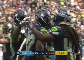 Chris Carson plows ahead for his first TD of 2021