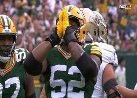 Rashan Gary's powerful bull rush sparks sack of Carr on third down