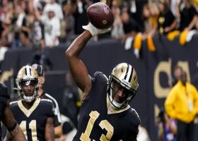 Michael Thomas flexes muscles after catching Saints' first TD of game