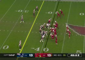 McCoy's 4th-down heave slips through the arms of Marquise Brown