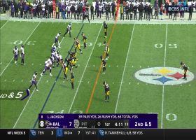 Justice Hill's spin move turns potential loss into first-down gain