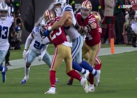 Leighton Vander Esch flies downhill for TFL on McCaffrey