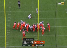 Carlson's 25-yard field goal ties game with 0:16 remaining in fourth