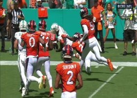 Raheem Mostert somersaults into end zone for Dolphins' fourth TD of first half