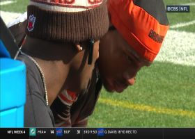 Deshaun Watson sits down for conversation with Thompson-Robinson in third quarter