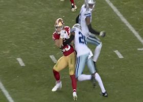 McCaffrey hangs onto key chain-moving catch despite hit-stick tackle from Kearse