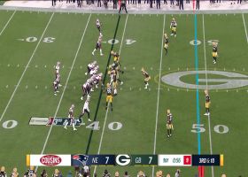 Mac Jones connects with Demario Douglas for 15 yards on third down