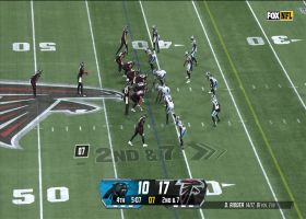 Desmond Ridder dials launch codes to Kyle Pitts for 35-yard gain amid DPI