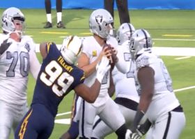 Tillery's strip-sack of Carr sets up Bolts' FG try before half
