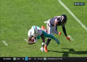 Sherfield absorbs 18-yard catch over middle while absorbing Eddie Jackson's hit stick
