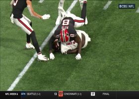 Desmond Ridder's third INT of game goes to Jamin Davis for game-sealing play