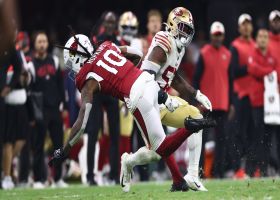 DeAndre Hopkins nearly eludes Greenlaw after securing third-down pass from McCoy