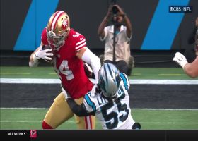 Juszcyzyk's stiff-arm slams Cory Littleton into ground on 18-yard catch and run