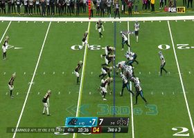 Darnold shakes off sack attempt and scrambles for a first down