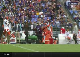 Lamar Jackson's 31-yard sideline dime to Duvernay is placed perfectly
