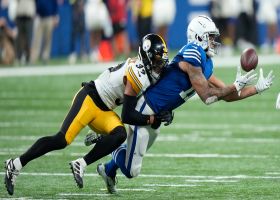 Can't-Miss Play: Pittman climbs the ladder through major contact to haul in 28-yard catch