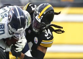 Terrell Edmunds engulfs Dontrell Hilliard after pass is caught in backfield