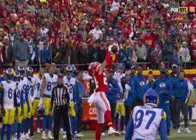 Skyy Moore matches his first name by high-pointing 18-yard grab