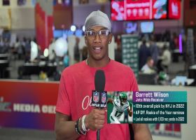 Garrett Wilson reacts to Sauce Gardner saying he 'knows a little something' about Rodgers' future