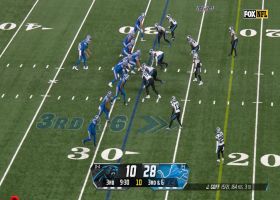 Brian Burns storms past Taylor Decker for sack of Goff