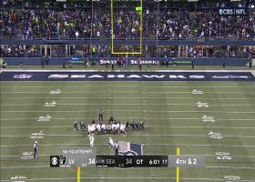 Daniel Carlson's 56-yard FG try in overtime goes wide right