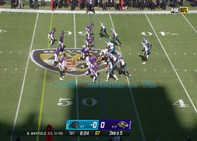 Ravens' pressure rush on third down results in 9-yard sack vs. Mayfield