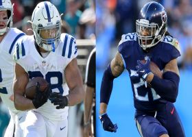 Who should be favorite for most rush yards in '22: Jonathan Taylor or Derrick Henry | 'GMFB'