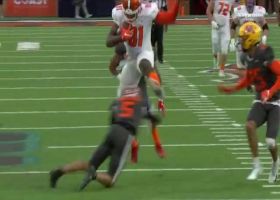 Hurdle alert! Quintin Morris goes over DB on 35-yard catch and run