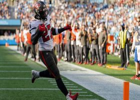 Ronald Jones prances to the edge for his first TD since Week 12