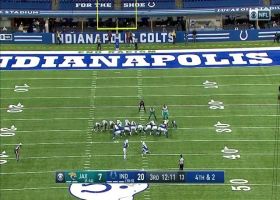 Rodrigo Blankenship's 49-yard field goal attempt slams off the upright