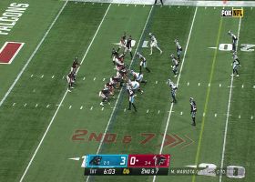 Mariota's scrambling jump pass perfectly strikes Byrd for first down
