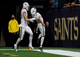 Welcome to the league, rook! Needham reads Book for Fins' pick-six