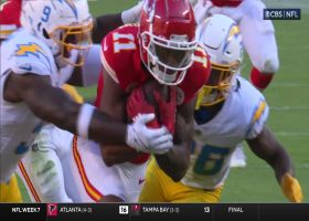 Mahomes escapes Bosa before delivering 28-yard strike to Valdes-Scantling