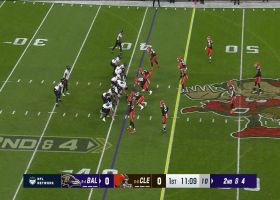 Gus Edwards dashes downfield for 25-yard rush on fake toss play