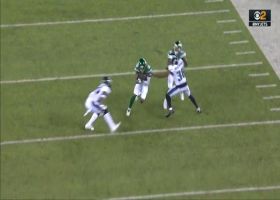 Deontay Burnett lowers his shoulder for 27-yard catch and run