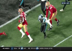 Garoppolo falls as he pitches ball to Coleman for 5-yard TD run