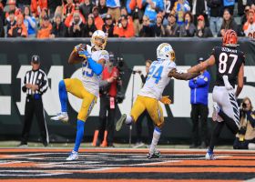 Chris Harris leaps in end zone to intercept Joe Burrow's potential TD pass