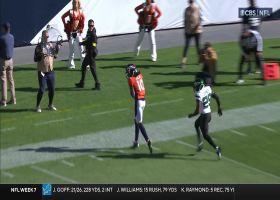 Rypien pinpoints Jeudy for toe-tapping 17-yard catch