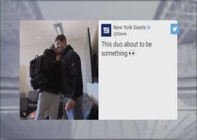 Daniel Jones, Darren Waller greet each other as newly minted Giants teammates