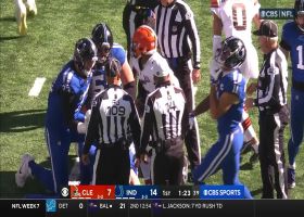 Myles Garrett's strip sack on Minshew sets up Browns inside Colts 40 yard line