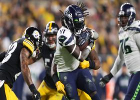 Alex Collins hits the hole for 21-yard pickup