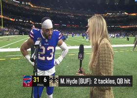 Micah Hyde reacts to Thanksgiving win over New Orleans