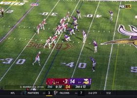 Kyler Murray zips it on the move to Eno Benjamin for 15-yard gain