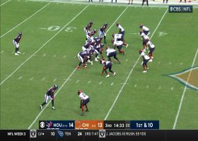 Jordan Akins carries two Bears with him on 25-yard catch and run