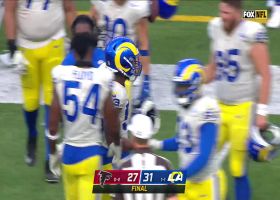 Aaron Donald scoops Justin Hollins' forced fumble to seal Rams' win over Falcons